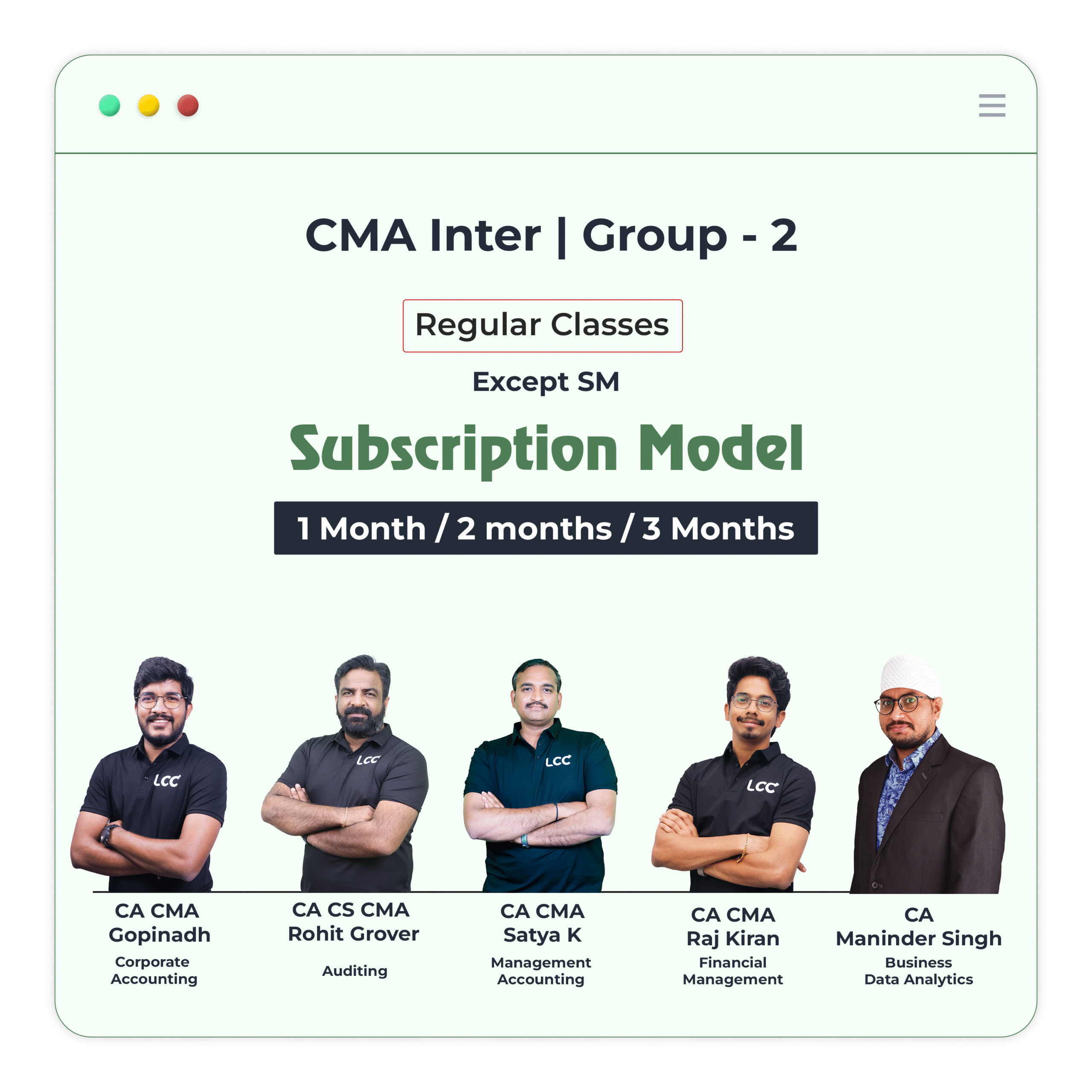 CMA INTER Subscription Model g2